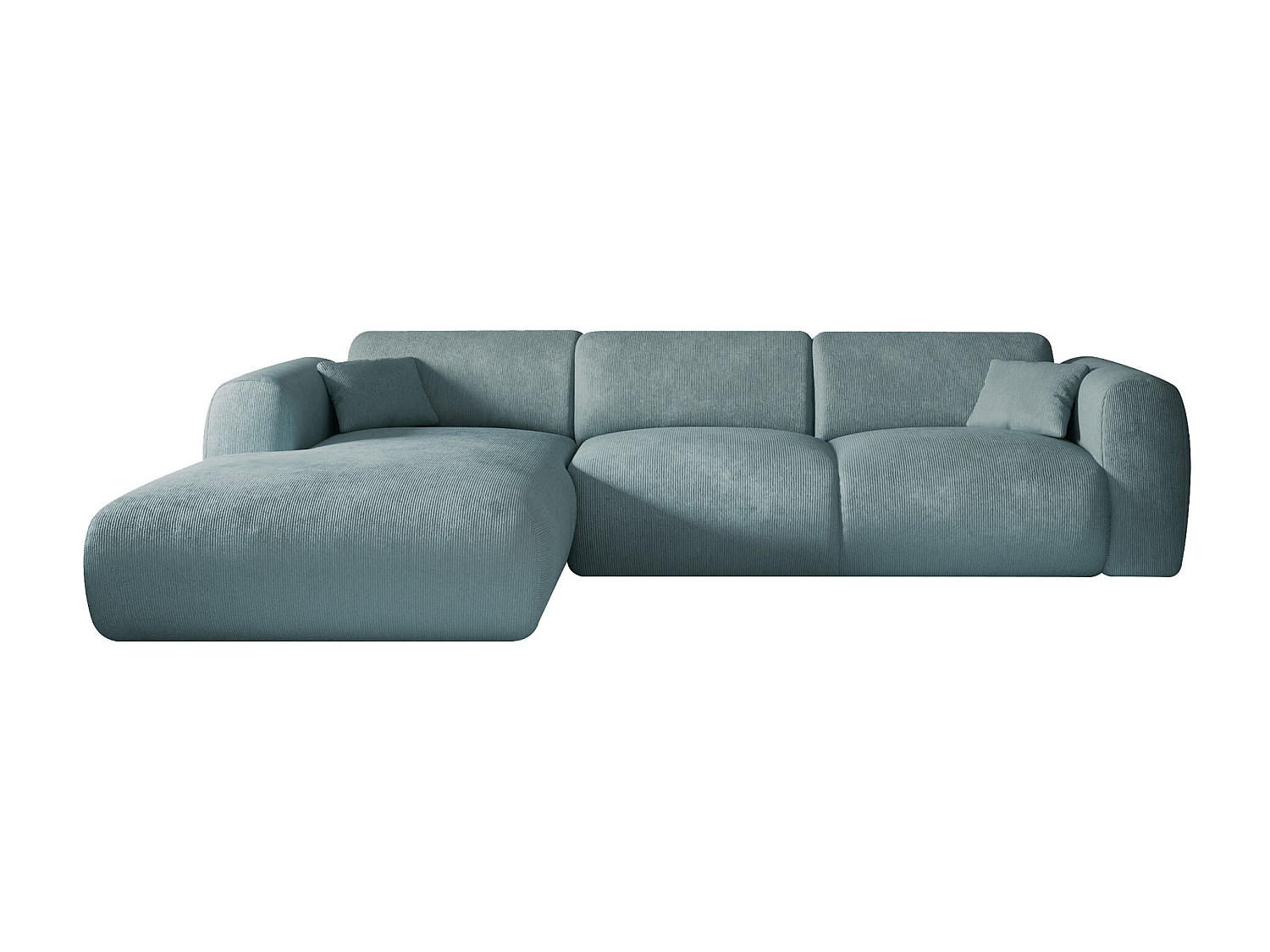 SOFA - 5 Personen - samt - blau Pogni - Blau, Textil (280/165cm) - Vente-Unique