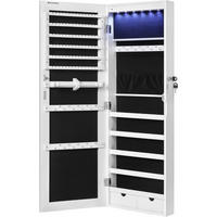 SCHMUCKSCHRANK Weiß 37x9,3 cm JJC99WT Mit Spiegel - Weiß, Holz (37/108/9.3cm)