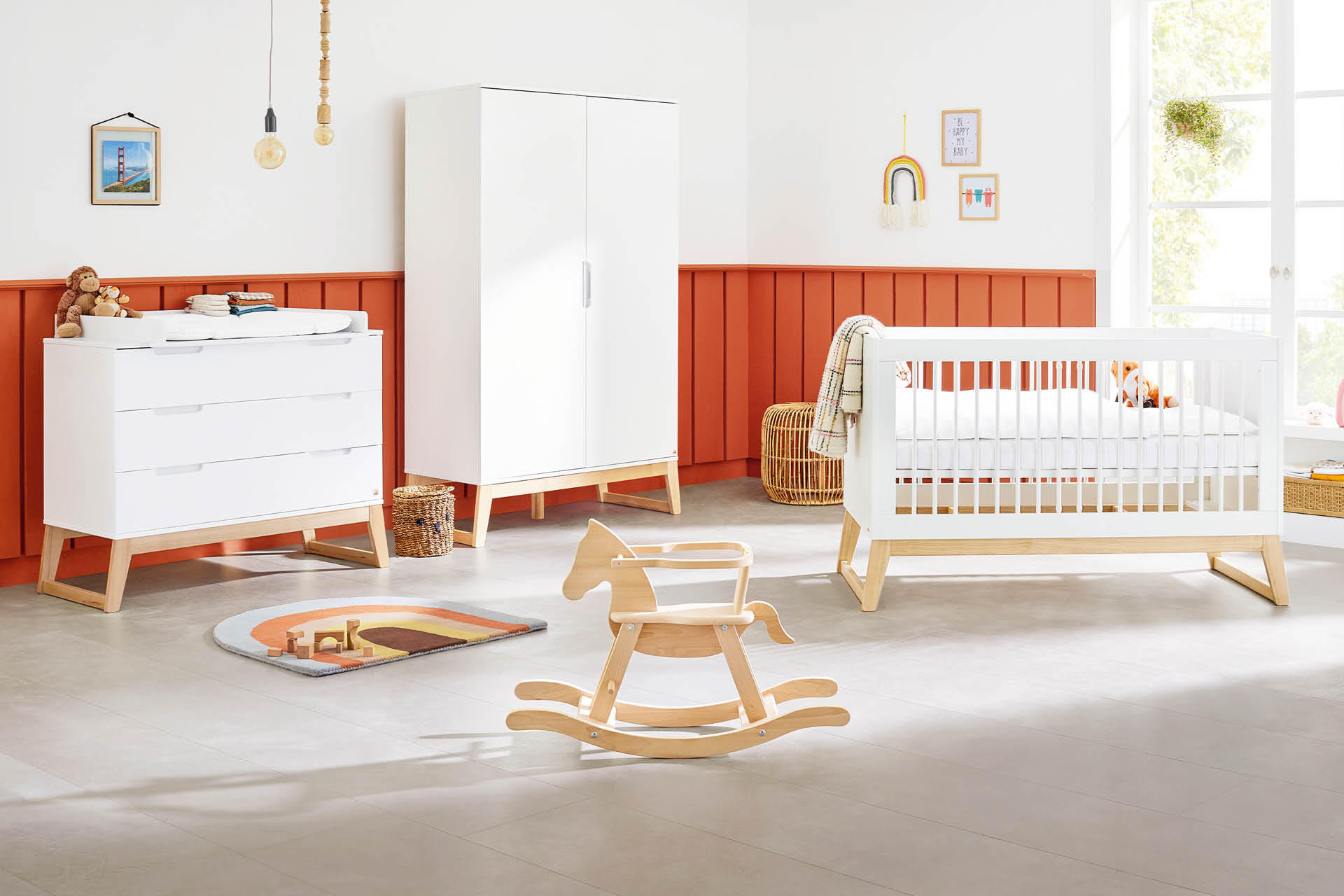 Babyzimmer komplett in weiß Serie PINOLINO BRIDGE