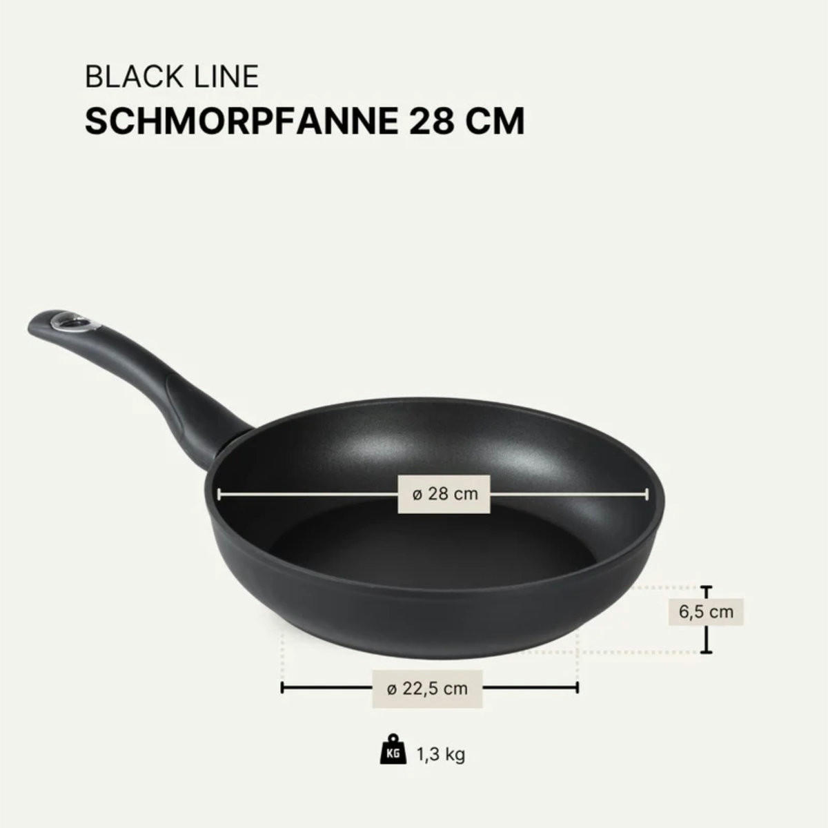 SCHMORPFANNE 28 cm BAF BLACKline für alle Herdarten - Multicolor, Metall (28cm) - BAF