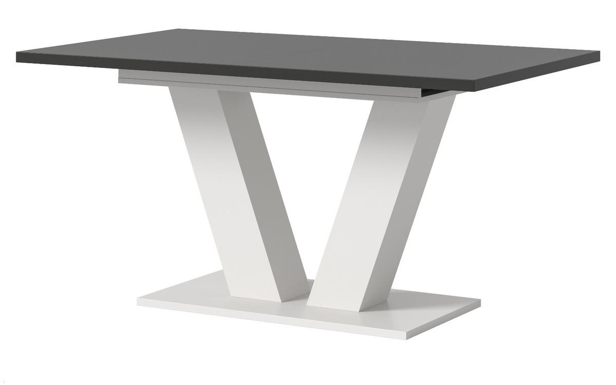 ESSTISCH weiß und grau, Küchentisch ausziehbar 150 - 190 cm - Weiß/Grau, Holzwerkstoff/Metall (150/90/76cm) - Inn.Furn