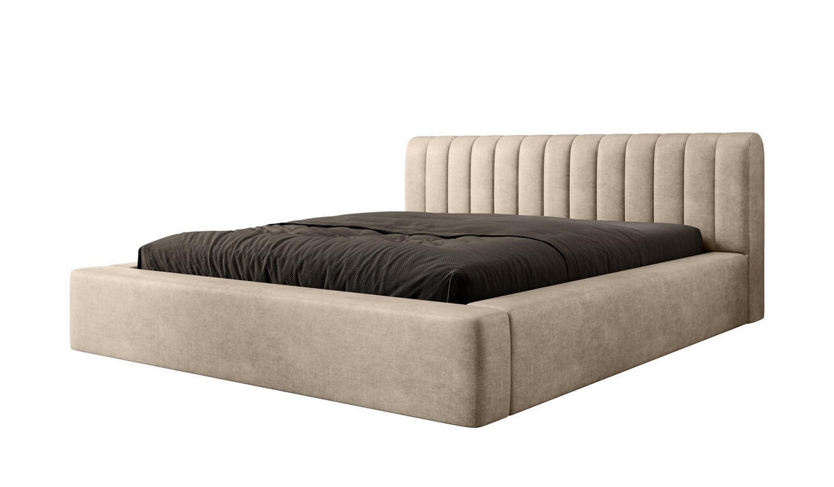 POLSTERBETT Peoria In Macau - Beige, Holzwerkstoff/Textil (140/200cm) - Fun Möbel