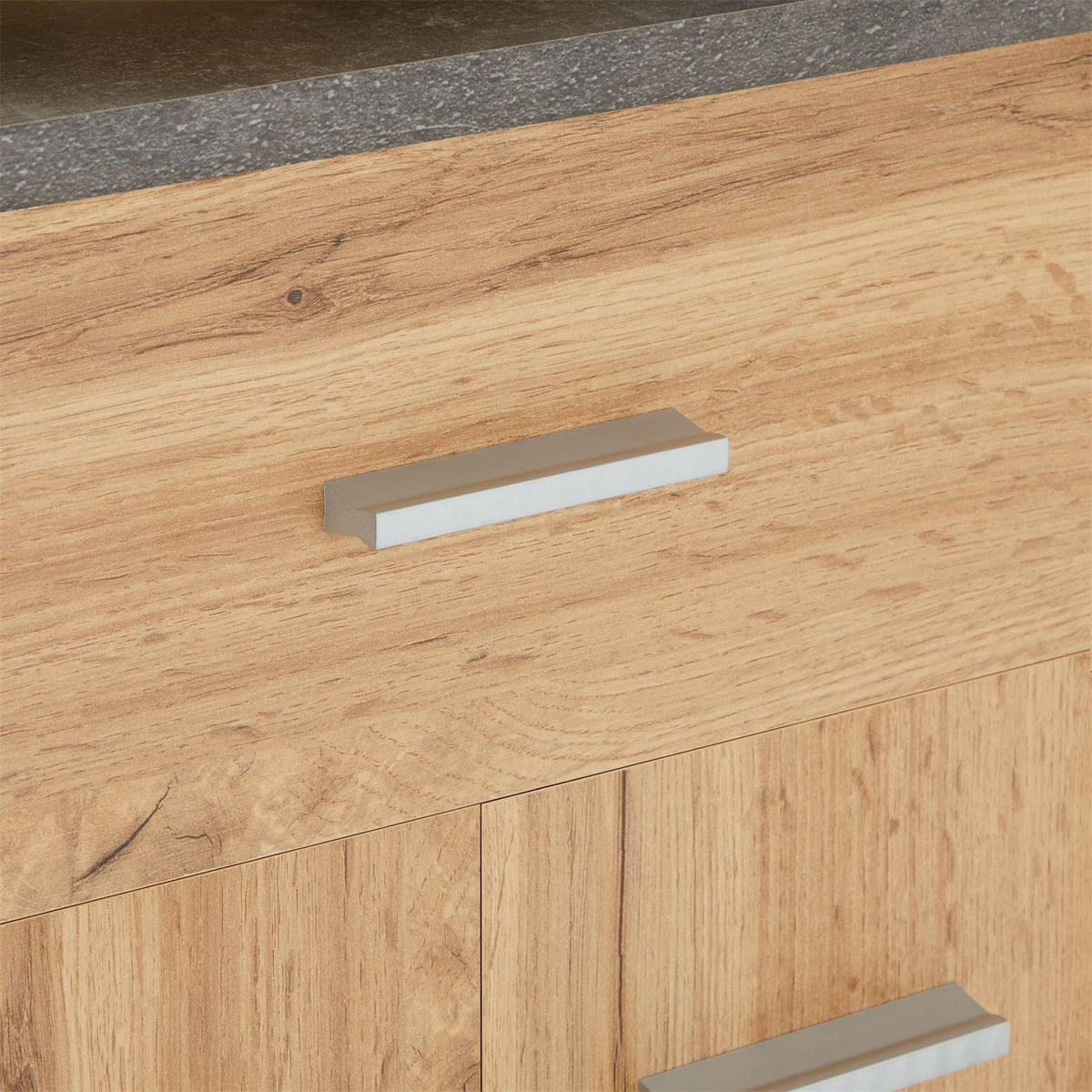 SCHUHSCHRANK DEUSTO Beton dunkel/Wotan Eiche - Dunkelgrau/Eiche Wotan, Holzwerkstoff (88/70/35cm) - CARO-Möbel