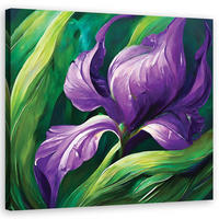 WANDBILD iris gemalte blumen - Lila, Textil (50/50cm) - Feeby