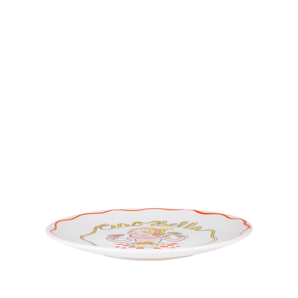 TELLER Pasta Ciao Bella in Bunt - 22cm - Multicolor, Keramik (21.8/21.8/2.5cm) - Blond Amsterdam