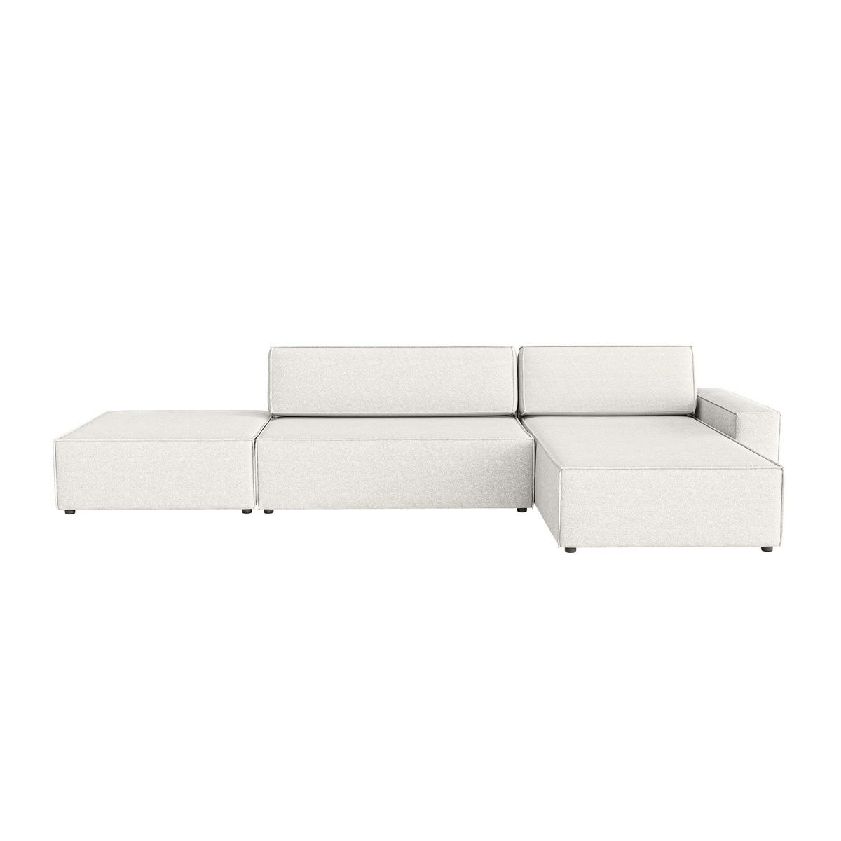 ECKSOFA Lummo La mit Schlaffunktion, Cremeweiß - Weiß, Textil (363/185cm) - Fedve
