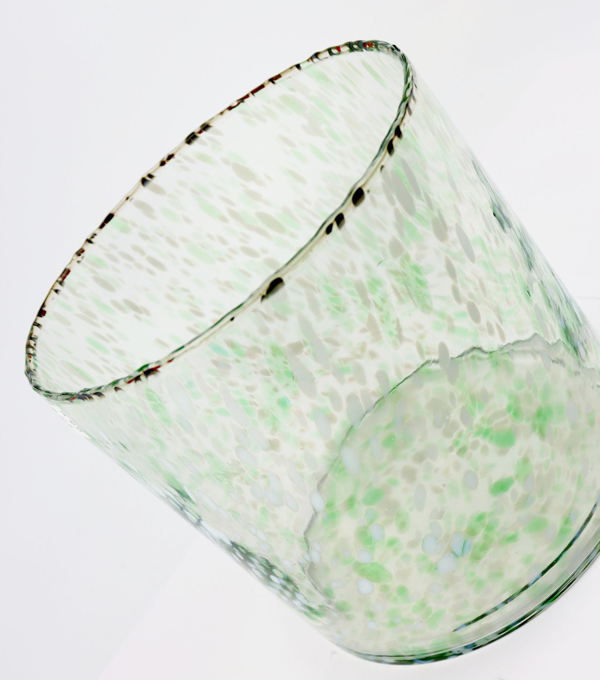 WINDLICHTVASE confetti grün/gelb Glas - Grün, Glas (17.5cm) - FURNARO