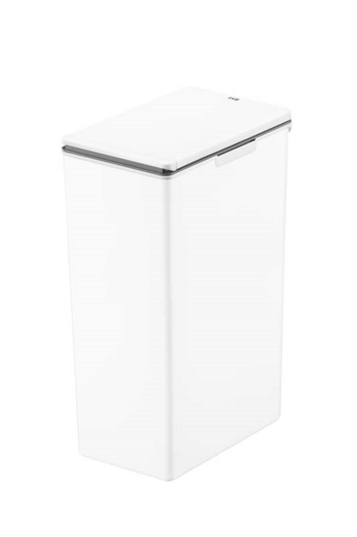 MÜLLEIMER Modern Mit Touch Bar Deckel 40 Liter Weiß - Weiß, Metall (24.5/63/37cm) - PROREGAL