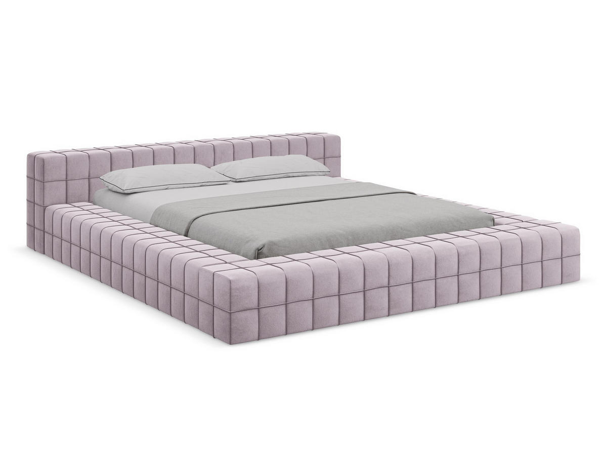 POLSTERBETT mit Lattenrost 200x260 Violett - Lila/Flieder, Kunststoff/Textil (140/200cm) - Makamii