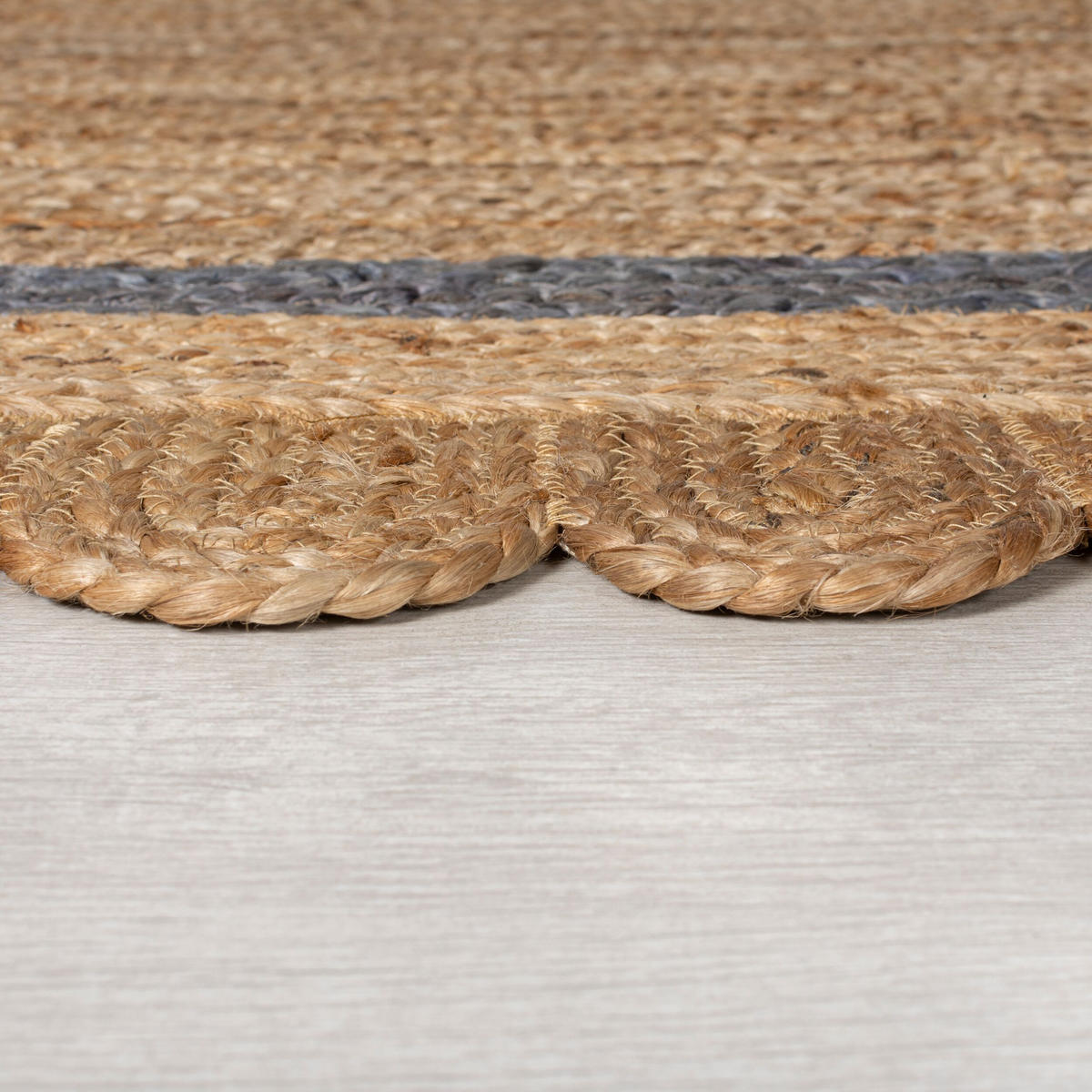 TEPPICH Jute Handarbeit-Design, naturfarben GRACE, Braun-Grau 160x160 cm - Braun, Naturmaterialien (160/160cm) - KADIMA DESIGN