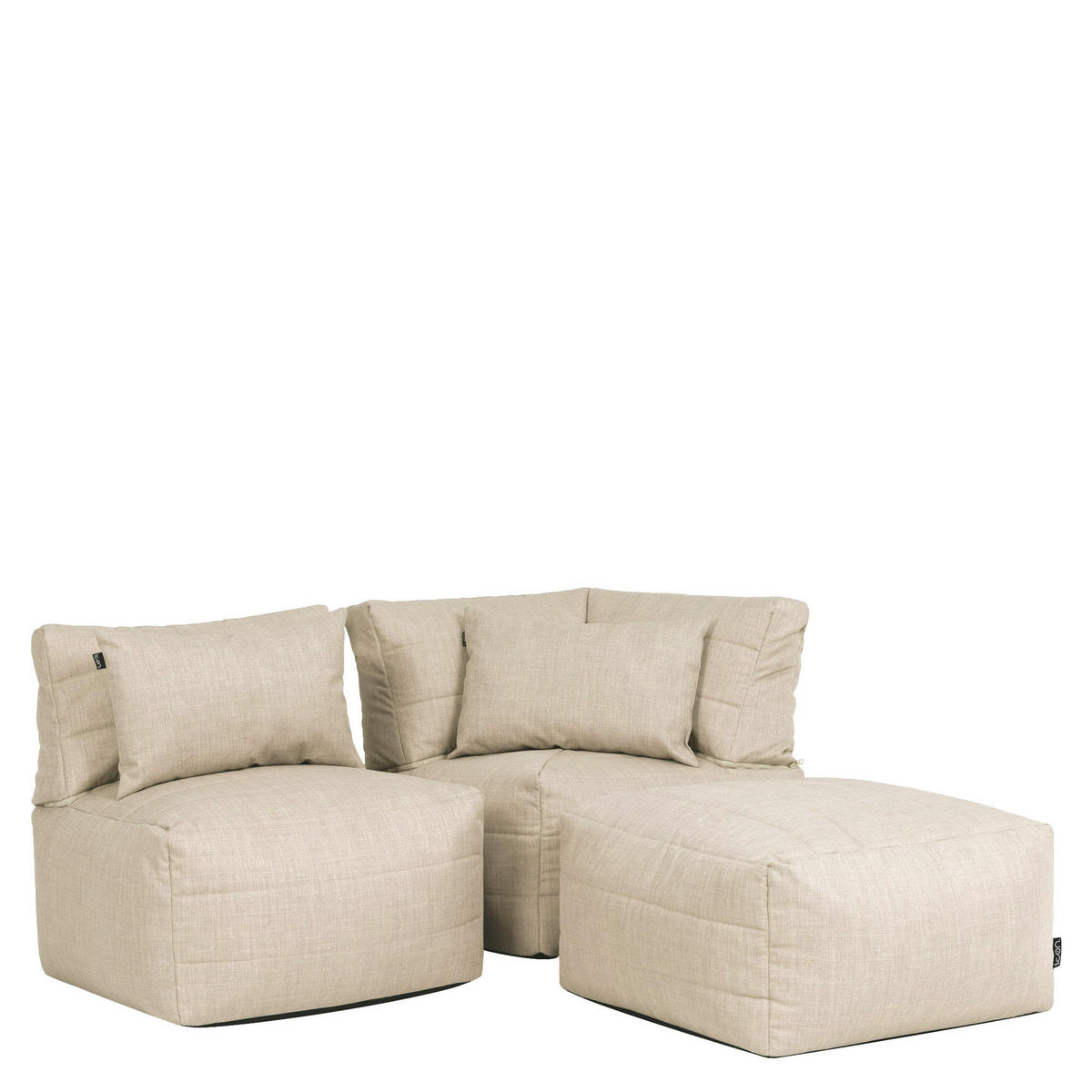 SITZSACK-SOFA 3-tlg. modular outdoor Noa - Beige, Textil (228/70/78cm) - icon