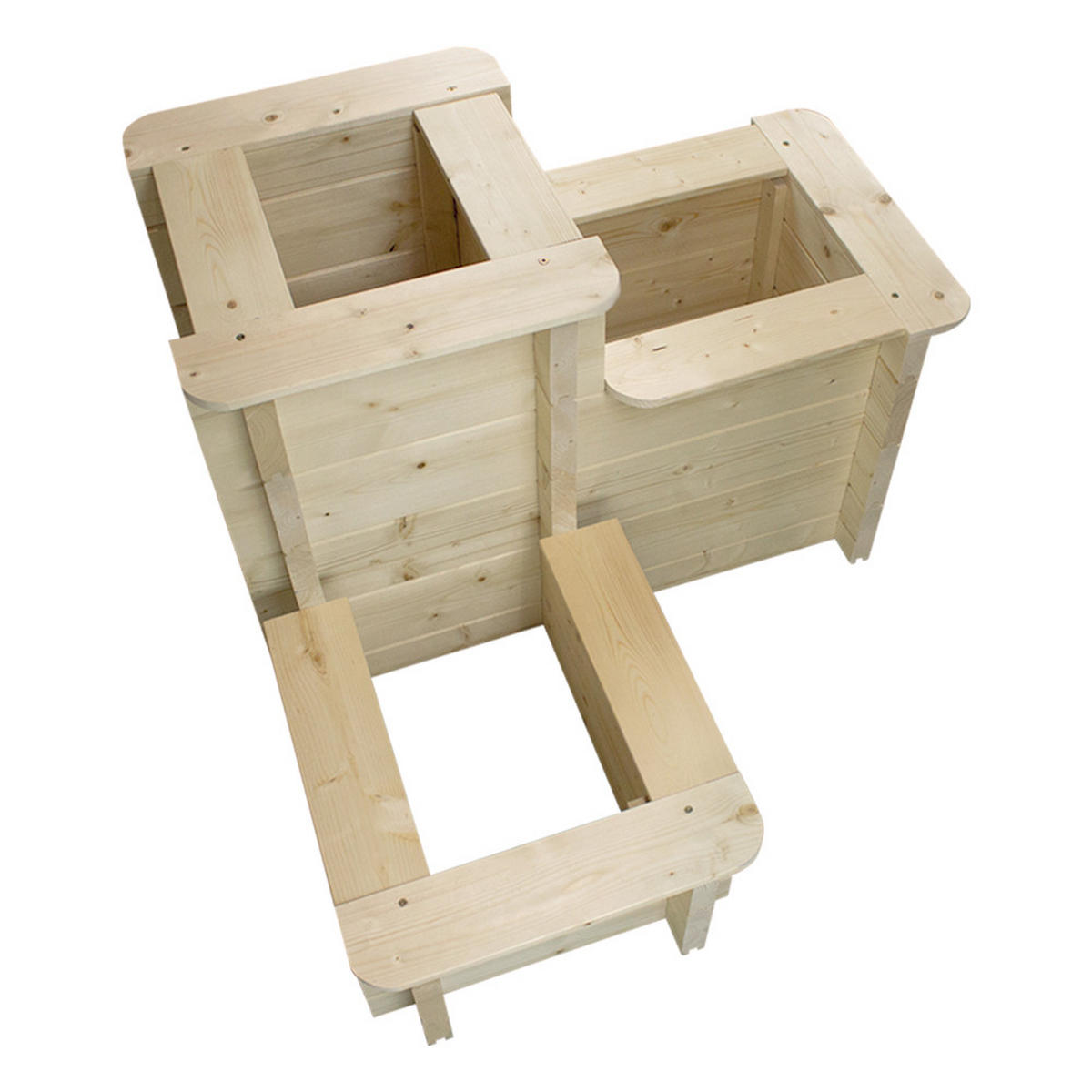HOCHBEET HOLZ - 78x78xH59 cm - M622 - Beige, Holz (78/59/78cm) - Timbela