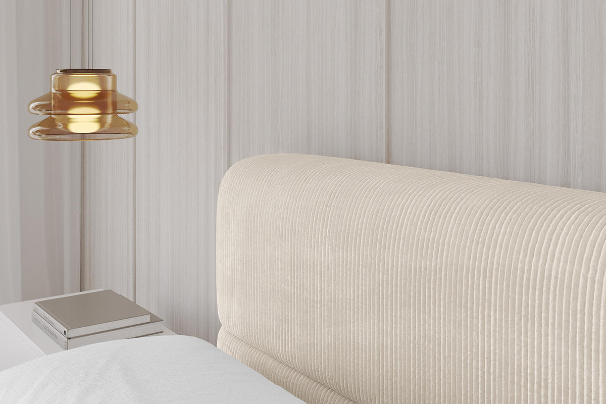 POLSTERBETT mit Bettkasten und Lattenrost, Boxbett ohne Matratze - ELVA-v1 200x200 Beige - Beige, Holzwerkstoff/Textil (200/200cm) - ALTDECOR