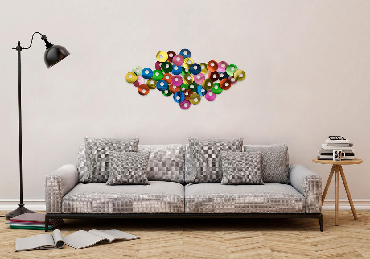 WANDDEKO Bunt 126/67 cm - Multicolor, Metall (2.58/67/7cm) - KUNSTLOFT