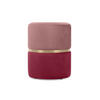 POUF Louise aus himbeerrosa Samt und goldfarbenem Metall - Pink, Holzwerkstoff/Textil (35/44/35cm) - Sicaan