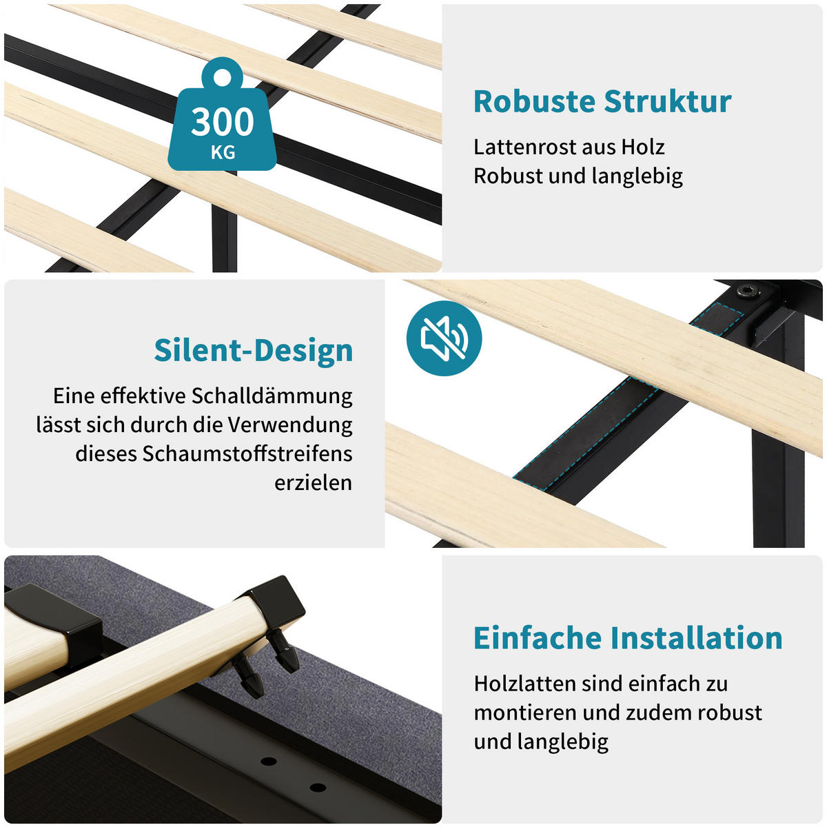 POLSTERBETT 180/200 cm, in Grau Leinenoptik Stoff, Bettkasten, Gepolstertes Kopfteil mit LED-Beleuchtung USB, 4 Metall-Stauraumschubladen - Dunkelgrau, Textil/Metall (180/200cm) - BPKADHY