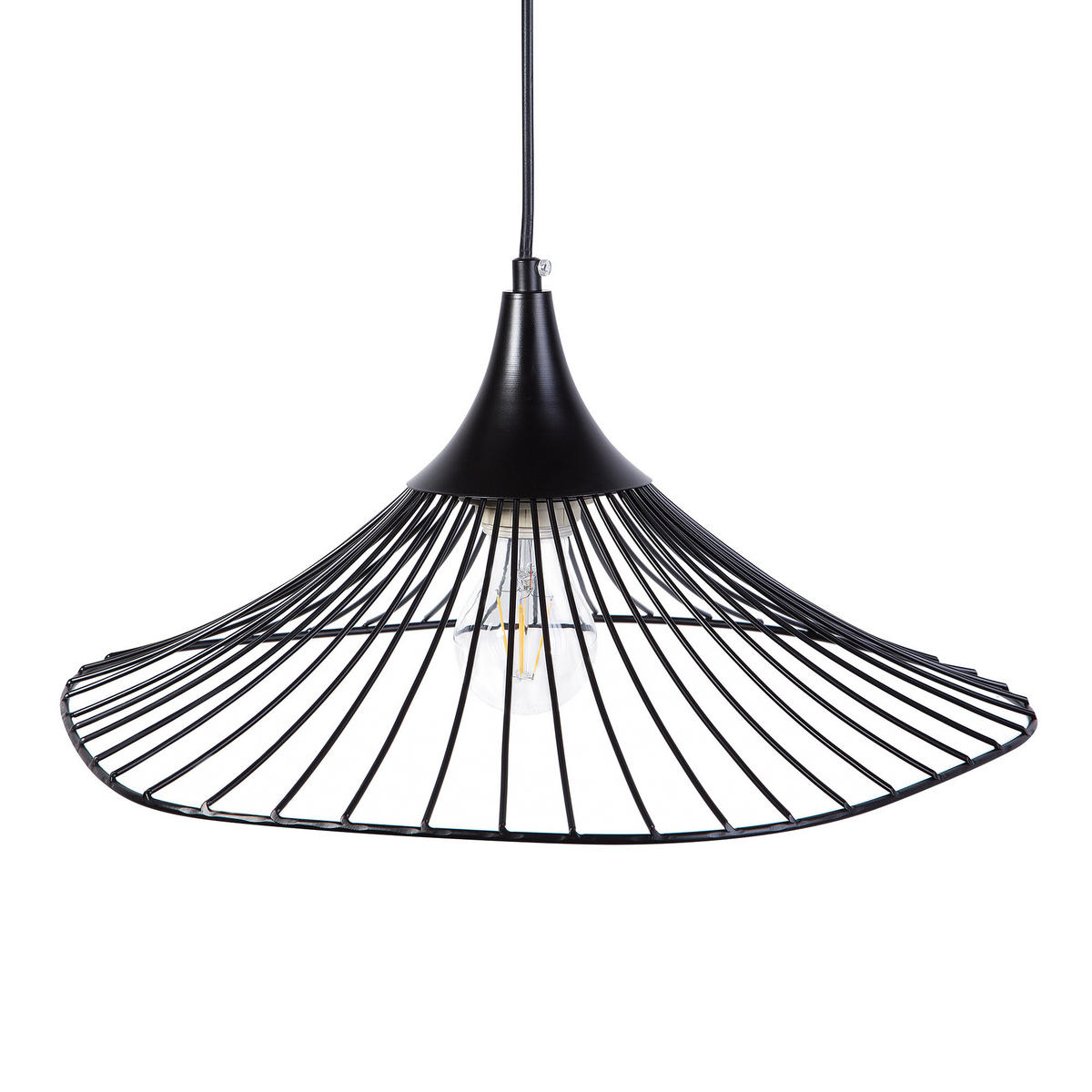HÄNGELEUCHTE Giona 40/40/128 cm - Schwarz, Metall (40/40/128cm) - Beliani