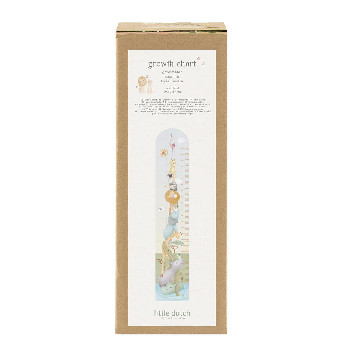 WACHTUMSMESSER Safari 142x27.5cm - Multicolor, Papier/Kunststoff (27.5/1cm) - Little Dutch