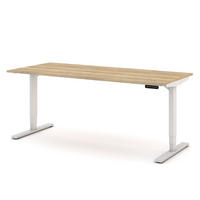 SCHREIBTISCH Elektrisch höhenverstellbarer Schreibtisch Y-Line Eiche Natura Signalweiß 180/80/62-127cm - Weiß/Eiche Artisan, Holzwerkstoff/Metall (80/180/127cm) - ASSMANN