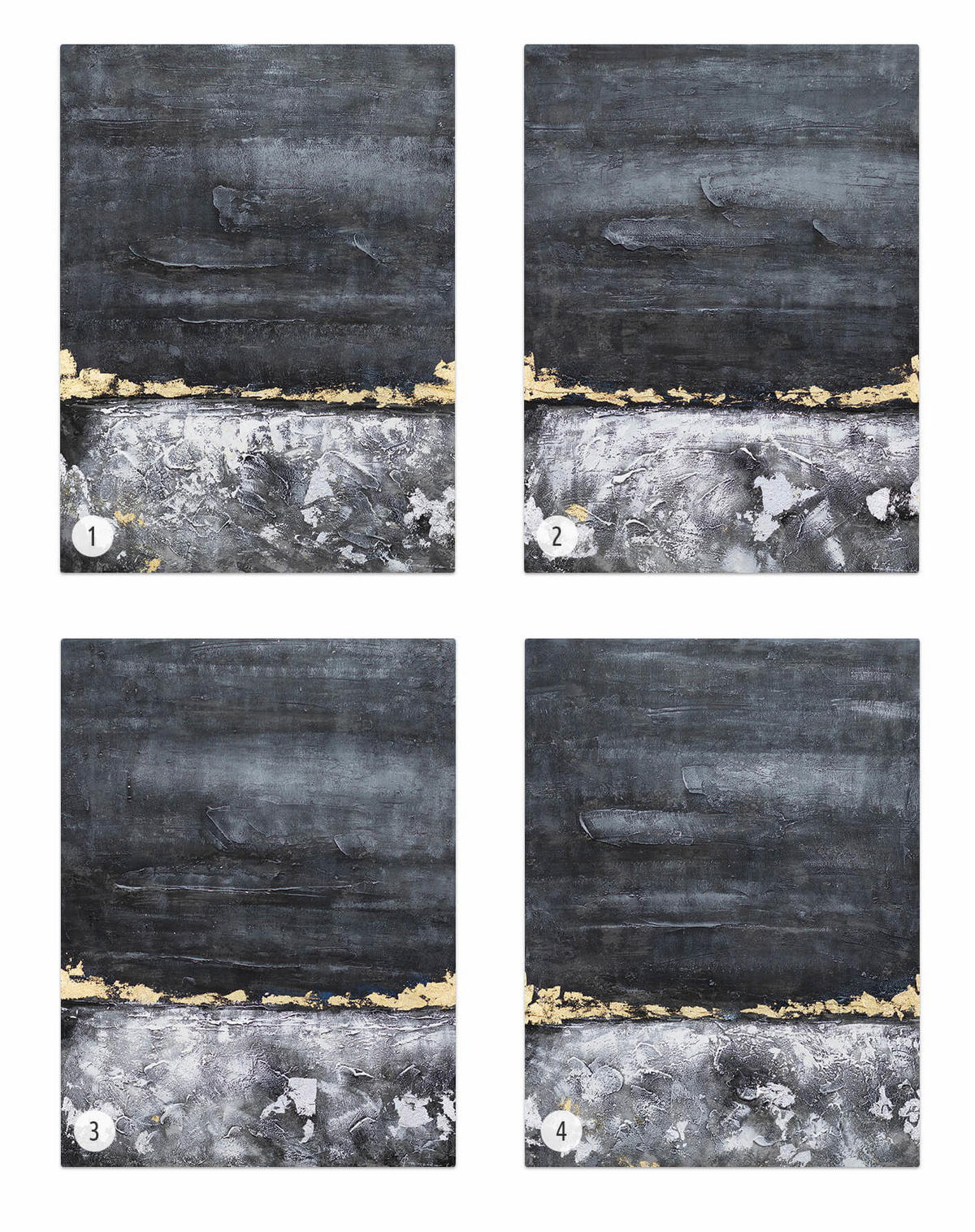 ACRYLBILD HANDGEMALT 75/100 cm - Schwarz/Grau, Holz/Textil (2.7/100cm) - KUNSTLOFT
