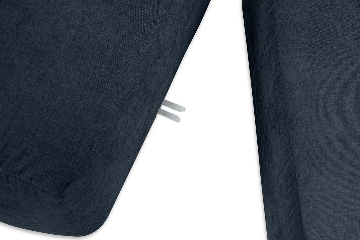 PANORAMA-ECKSOFA BUFFO 7/8 Sitzer mit extrem weicher Sitzfläche, Gewebestoff, dunkelblau - Dunkelblau, Textil (424/73/180cm) - KONSIMO®