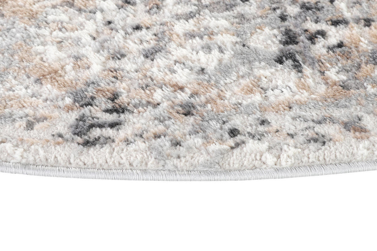 TEPPICH VALLEY Hellgrau Rund 120/120 cm - Hellgrau, Textil (120/120cm) - Tapiso