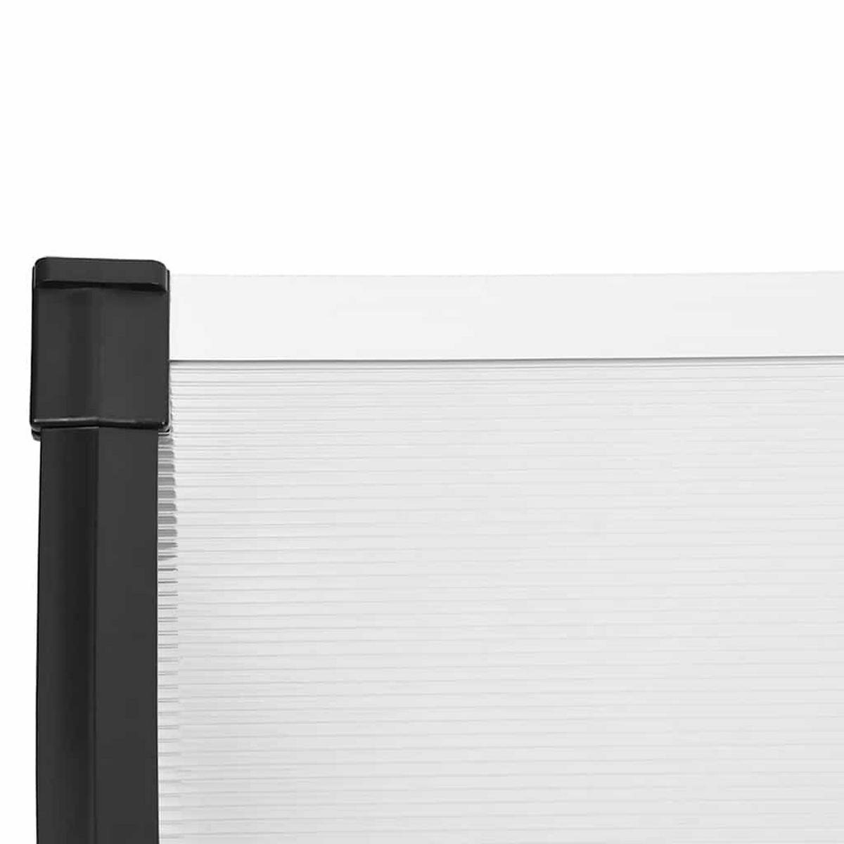 TÜRVORDACH Schwarz Und Transparent 396/90 Cm Polycarbonat - Transparent, Kunststoff (396/27.5/90cm) - vidaXL