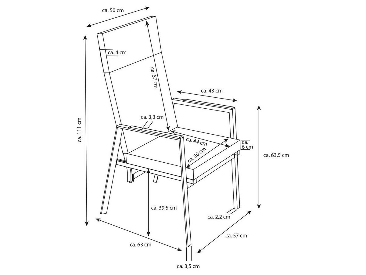 GARTENSTUHL Brisbane 2er-Set Anthrazit Aluminium stapelbar Hochlehner verstellbare Lehne - Grau, Kunststoff (57/111/63cm) - Green Spirit