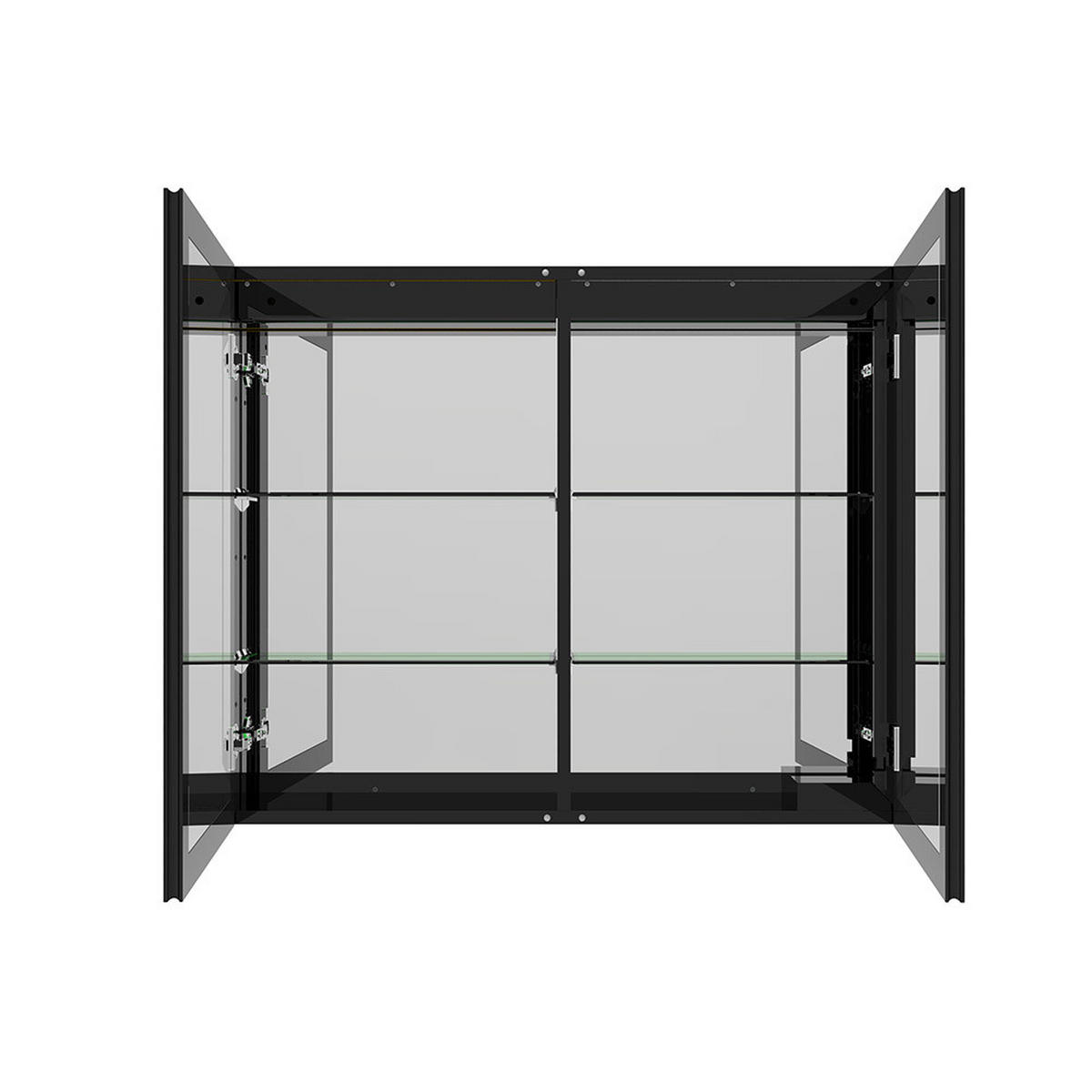 LED-SPIEGEL EVE - Farbe: Schwarz, Größe: 100 x 80 cm - Schwarz, Metall (100/80/13.3cm) - Home Deluxe