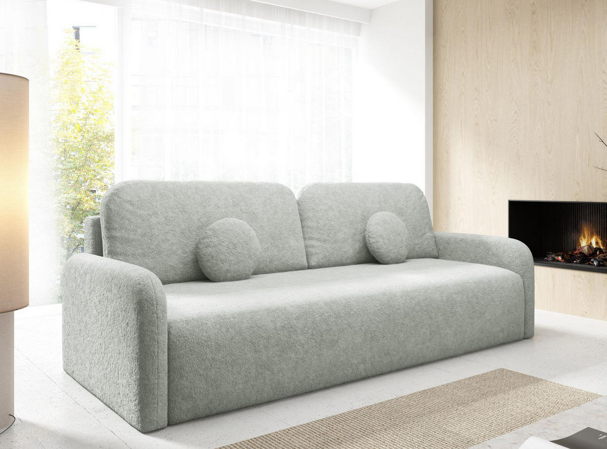 SOFA Grau RAVI Mit Bettkasten Fredo 30 - Grau, Textil (218/90/88cm) - Sepro Meble