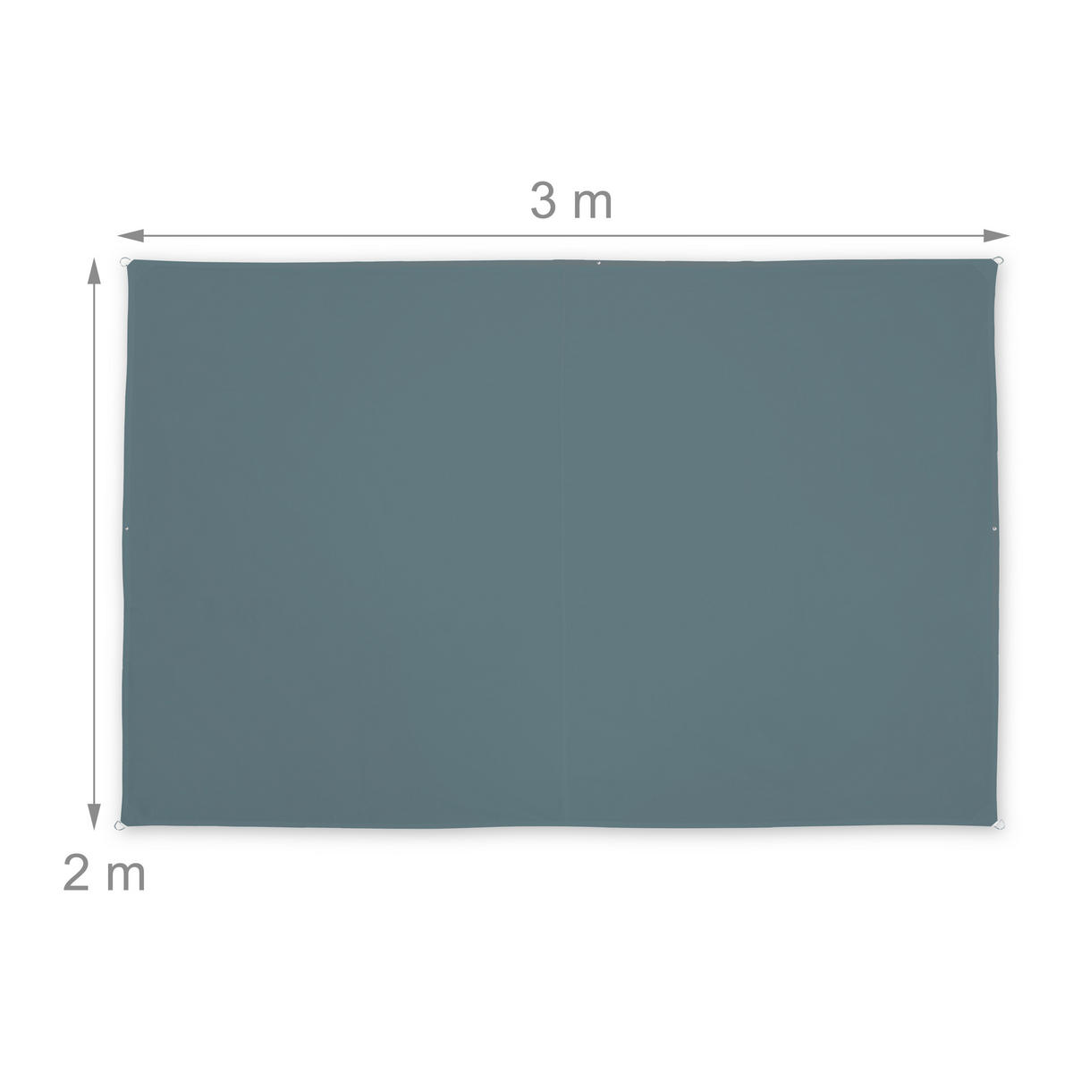 SONNENSEGEL - Blaugrau, Textil/Metall (300/200cm) - Relaxdays