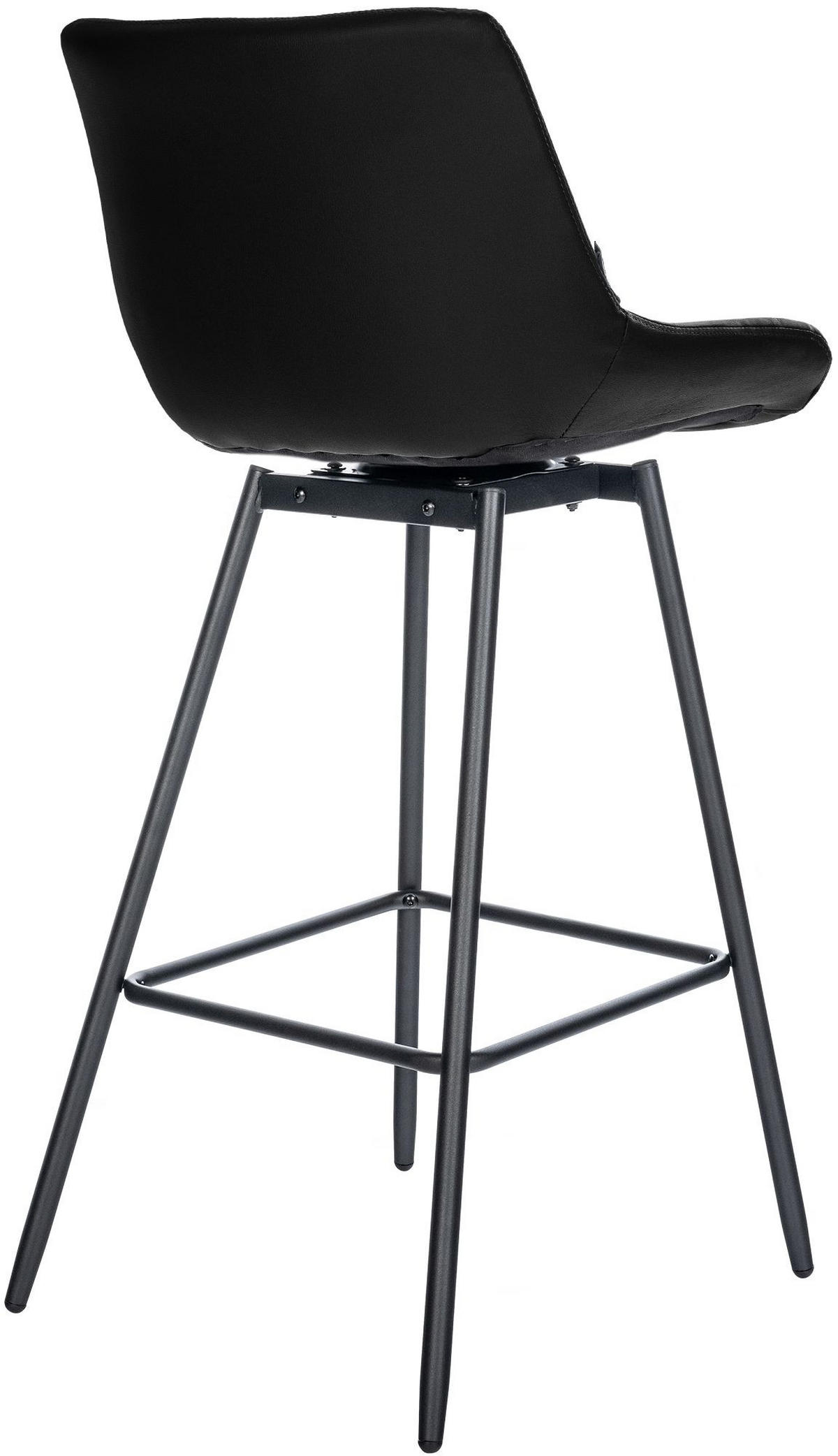 BARHOCKER Lederlook Schwarz - Schwarz, Textil/Metall (49/105/56cm) - CLP