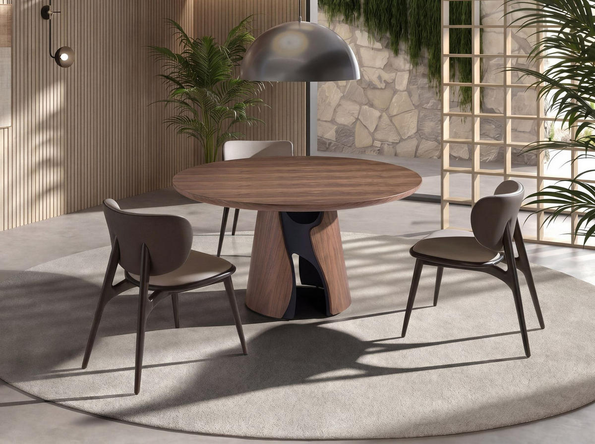STUHL Angel Cerdá Modell 4257, Kunstleder Creme-Dunkelgrau - Wildeiche/Dunkelgrau, Leder/Holzwerkstoff (54/79/63cm) - ANGEL CERDA