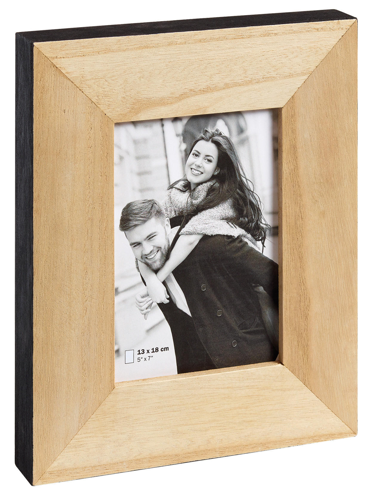 BILDERRAHMEN Laois Portraitrahmen, 13x18 cm, braun/schwarz - Schwarz, Holzwerkstoff (23/28.5/4cm) - walther design