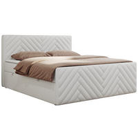 BOXBETT PARIS DUO 120/200 - Weiß Kunstleder - H3 - Weiß, Holz/Textil (120/200cm) - MKS
