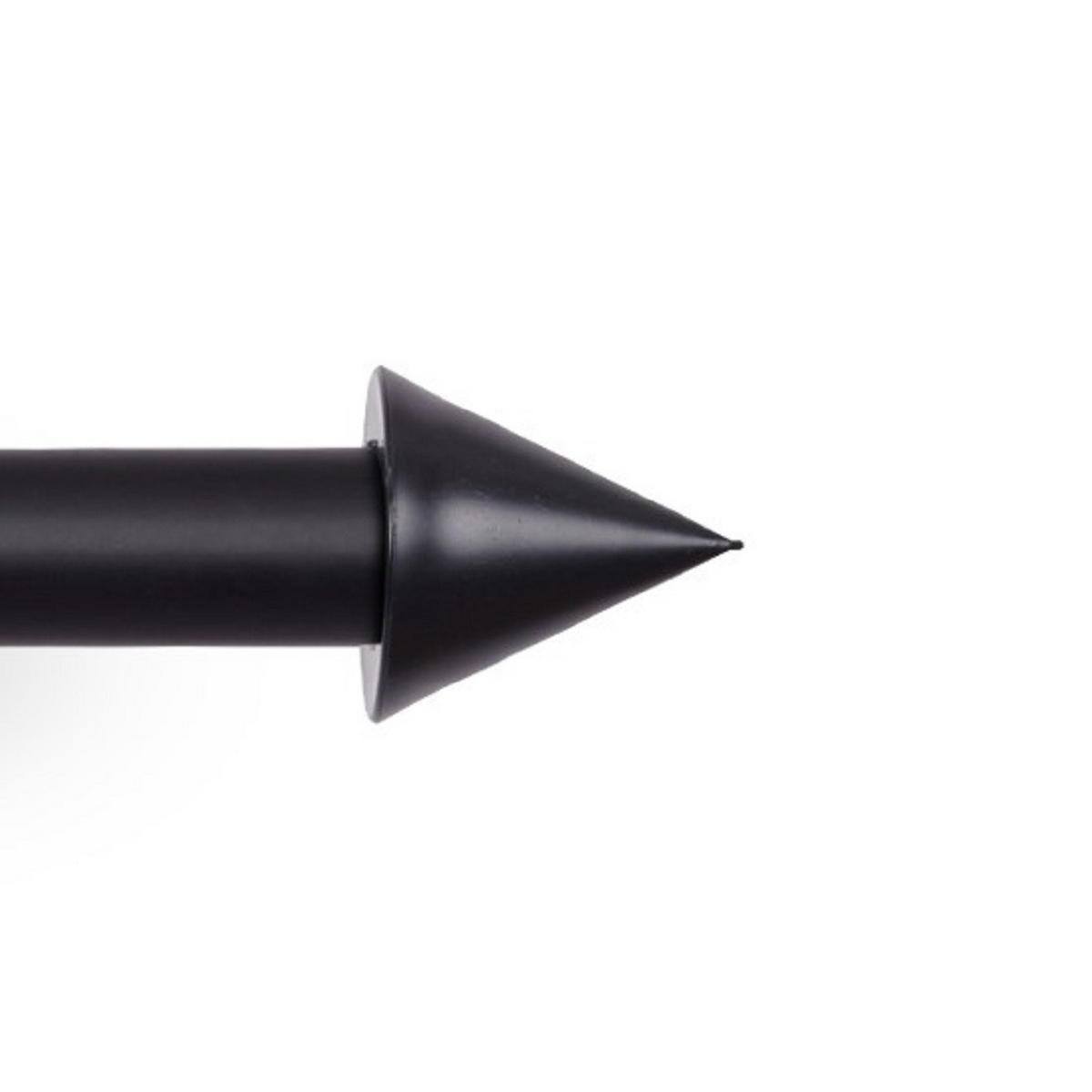 GARDINENSTANGENSET 120-220cm Schwarz Kegel - Schwarz, Metall (120cm)