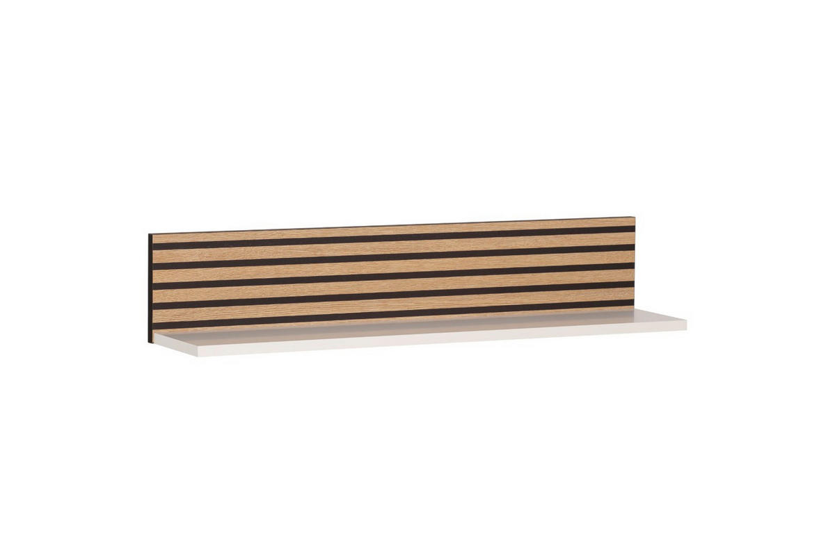 WANDREGAL Zebra 16x80x17 cm Akustikplattenoptik Weiß - Weiß, Holz (80/16/17cm) - PROREGAL