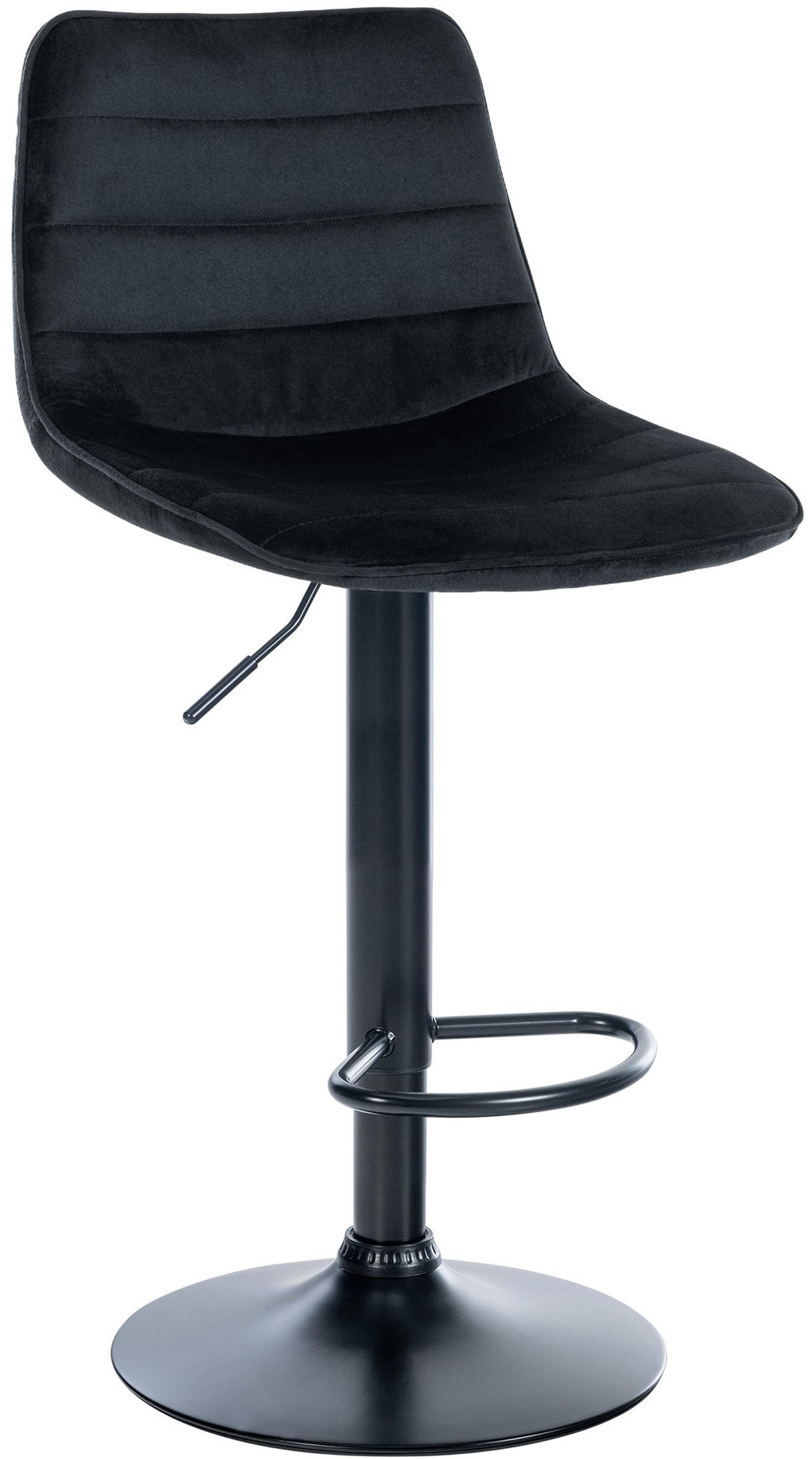 BARHOCKER Lexus Samt Schwarz schwarz - Schwarz, Textil/Metall (45/110/46cm) - TPFLiving