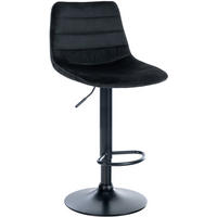 BARHOCKER Lexus Samt Schwarz schwarz - Schwarz, Textil/Metall (45/110/46cm) - TPFLiving