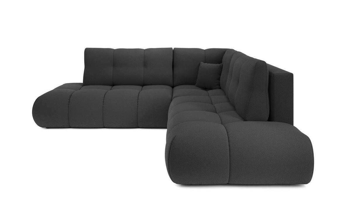 ECKSOFA DUCA II R-S Grau Jersey mit Schlaffunktion - Dunkelgrau, Holz (266.5/266.5cm) - MASSENO