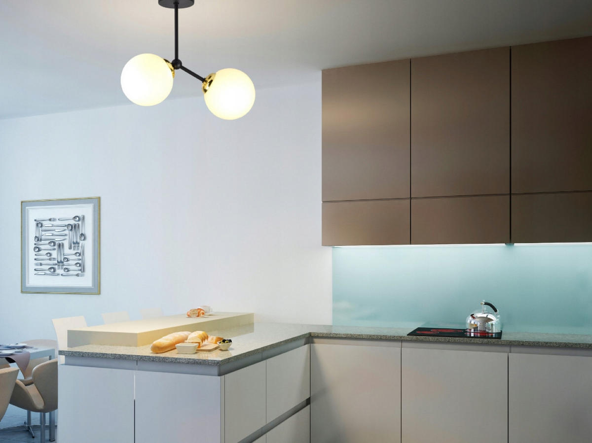 PENDELLEUCHTE Milano Spot - Goldfarben/Schwarz, Glas/Metall (14/37/35cm) - kiki design
