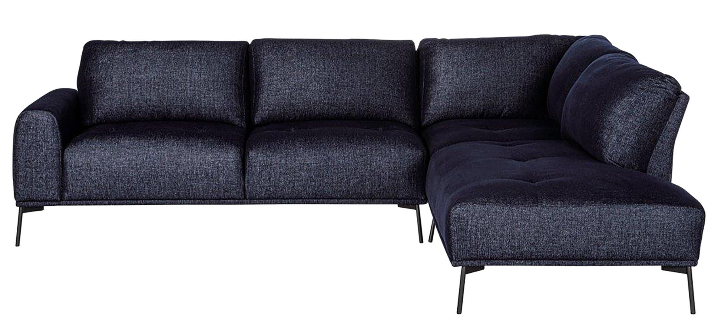 ECKSOFA Merukis dunkelblau - Schwarz/Dunkelblau, Textil/Metall (288/232cm) - Selsey