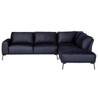 ECKSOFA Merukis dunkelblau - Schwarz/Dunkelblau, Textil/Metall (288/232cm) - Selsey