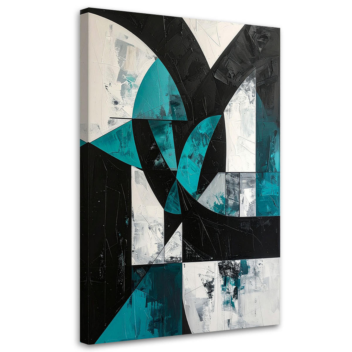 LEINWANDBILD 3D und geometrisch 80x120cm - Türkis, Textil (80/120cm) - Feeby