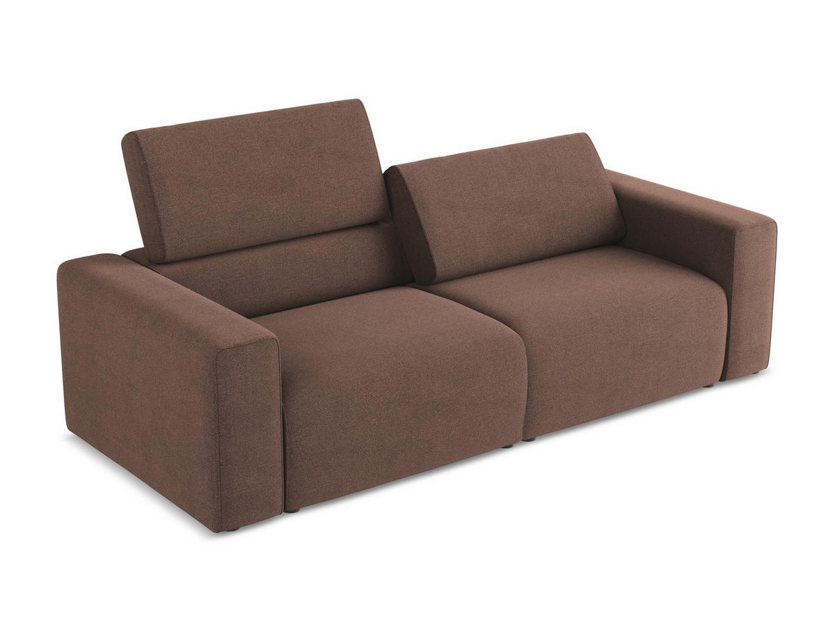 3-SITZER SOFA Strukturstoff Stoff Pink - Pink/Hellrosa, Kunststoff/Textil (224/80/103cm) - Makamii