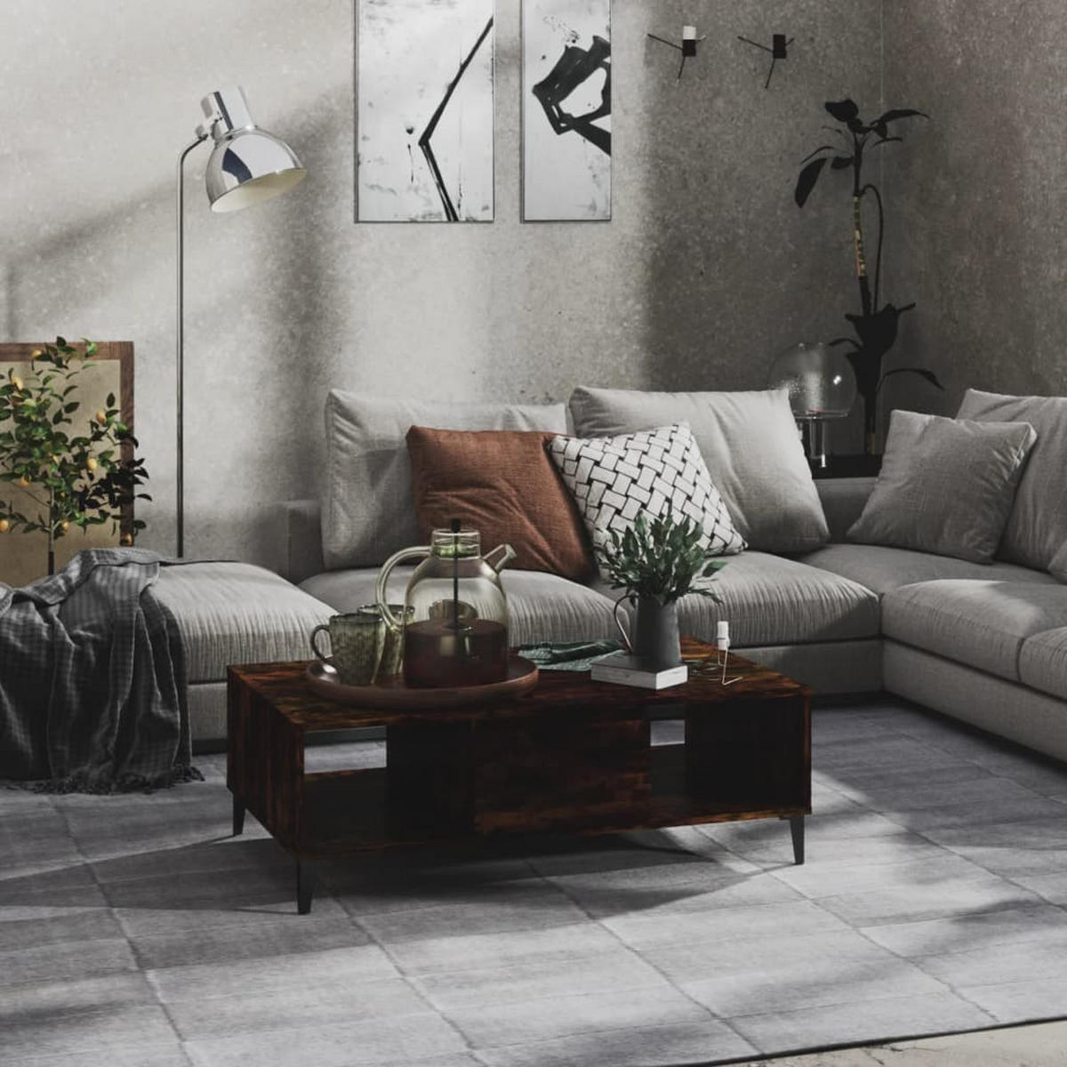 COUCHTISCH Räuchereiche 103,5x60x35 cm Holzwerkstoff - Braun, Holzwerkstoff (103.5/60/35cm) - furnicato