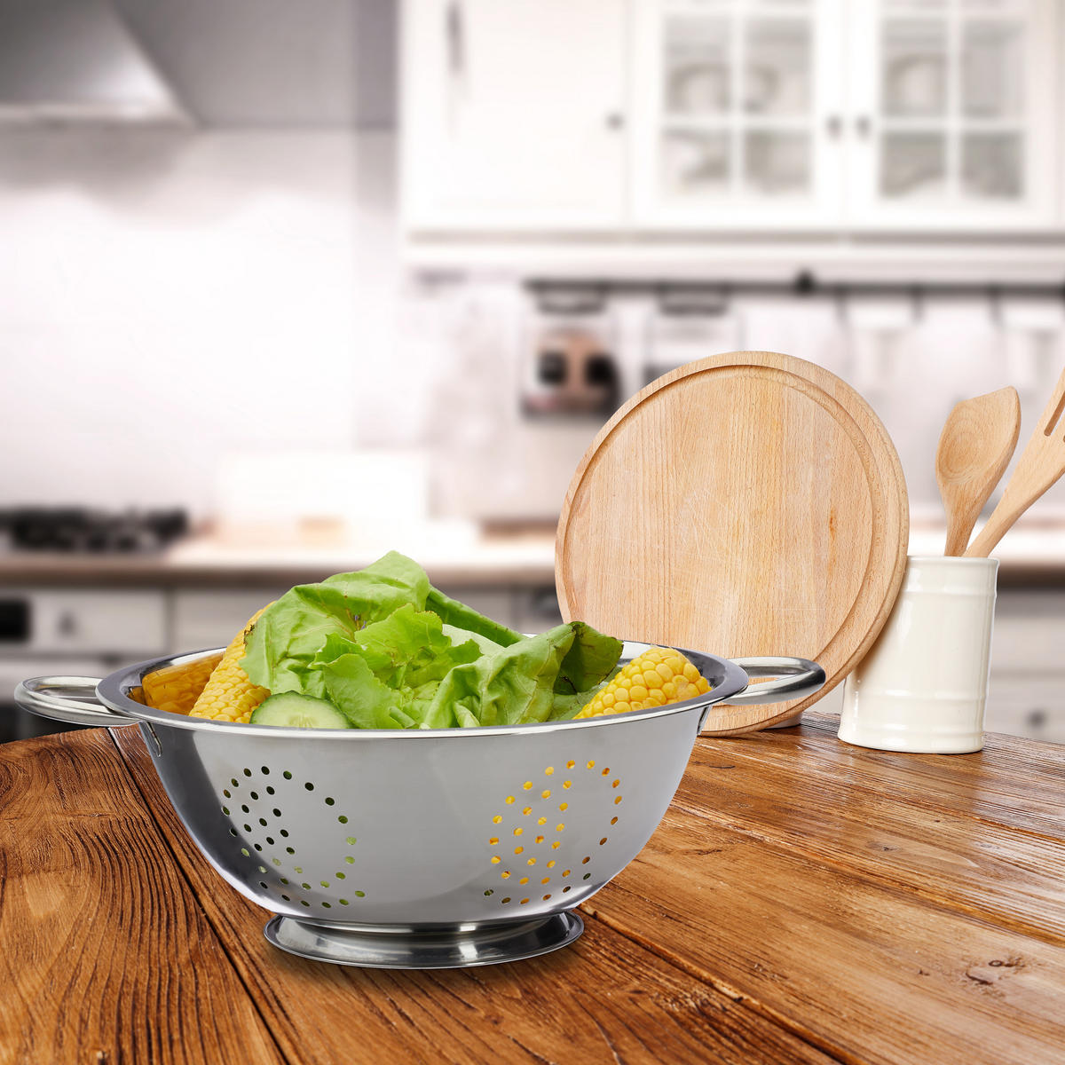 KÜCHENSIEB - Silberfarben, Metall (28cm) - Relaxdays