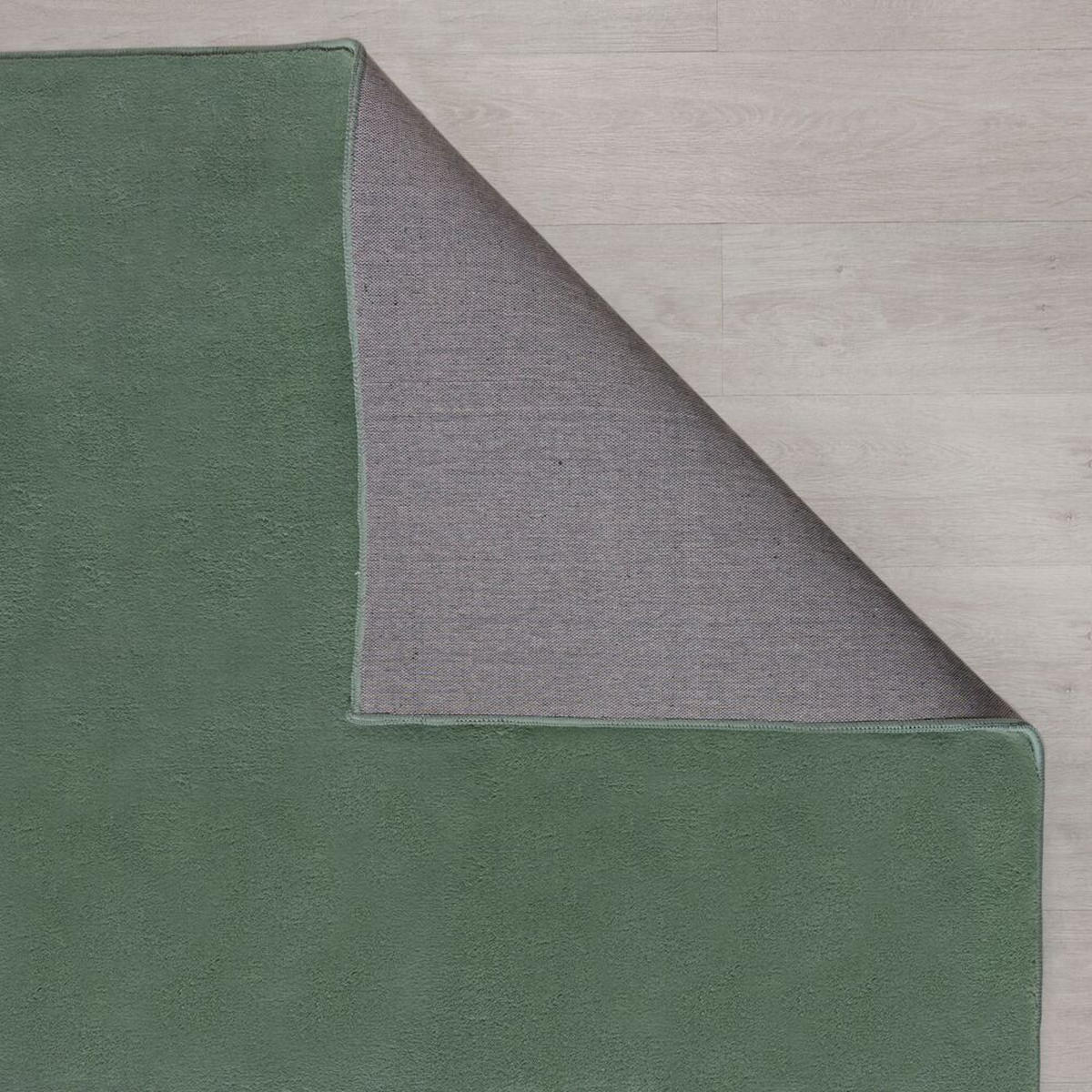 TEPPICH Uni-Design, kurzflor, mit Latexrücken BLITH, Grün 80x150 cm - Grün, Textil (80/150cm) - KADIMA DESIGN