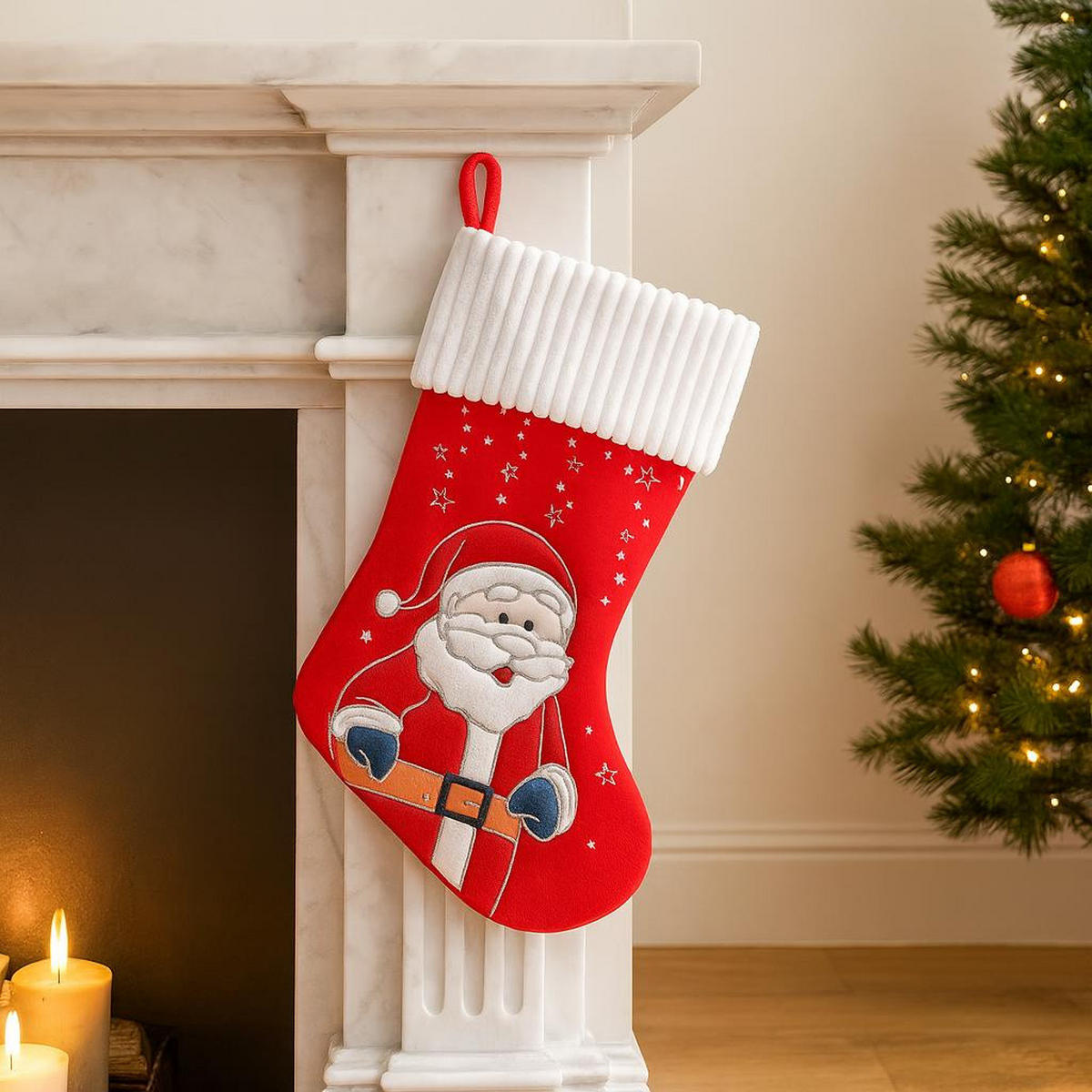 WEIHNACHTSSTRUMPF für Geschenke 26/2/42 cm - Rot, Textil (2/42/26cm) - Atmosphera Createur d´interieur