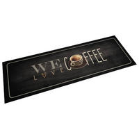 KÜCHENTEPPICH Waschbar Kaffee 60/180 Cm Samt - Schwarz, Kunststoff (60/180cm) - vidaXL